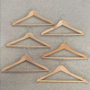 Set of 6 Wooden Pant Hangers